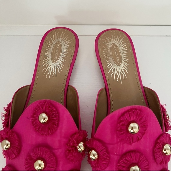 AQUAZZURA Sunflower Studded Mule Slide - Picture 4 of 9